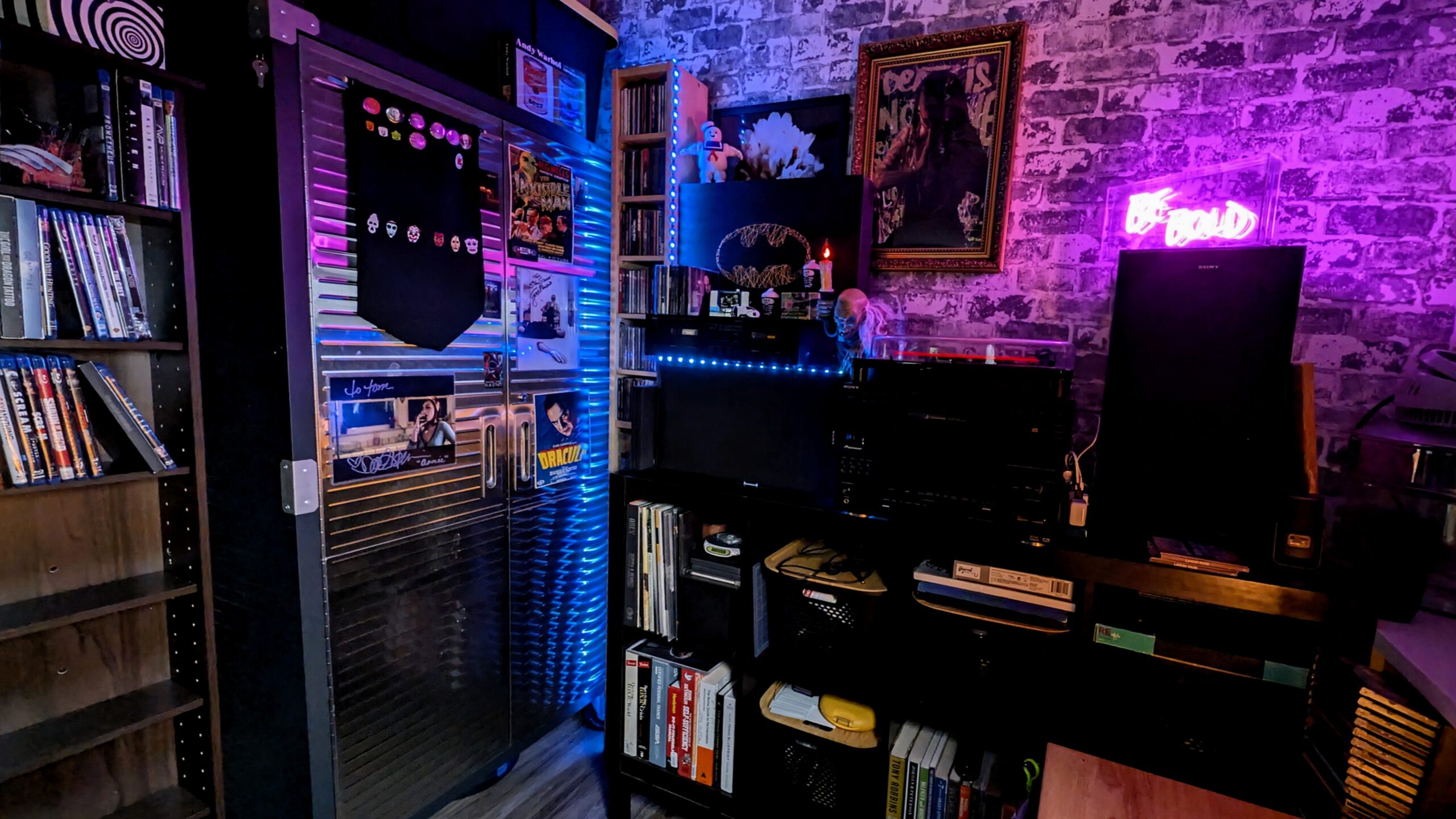 Shelf of media